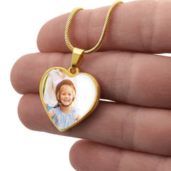 Heart Necklace with Engraving. Perfect for Mother's Day!