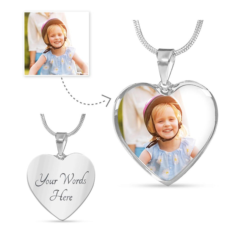 Heart Necklace with Engraving. Perfect for Mother's Day!